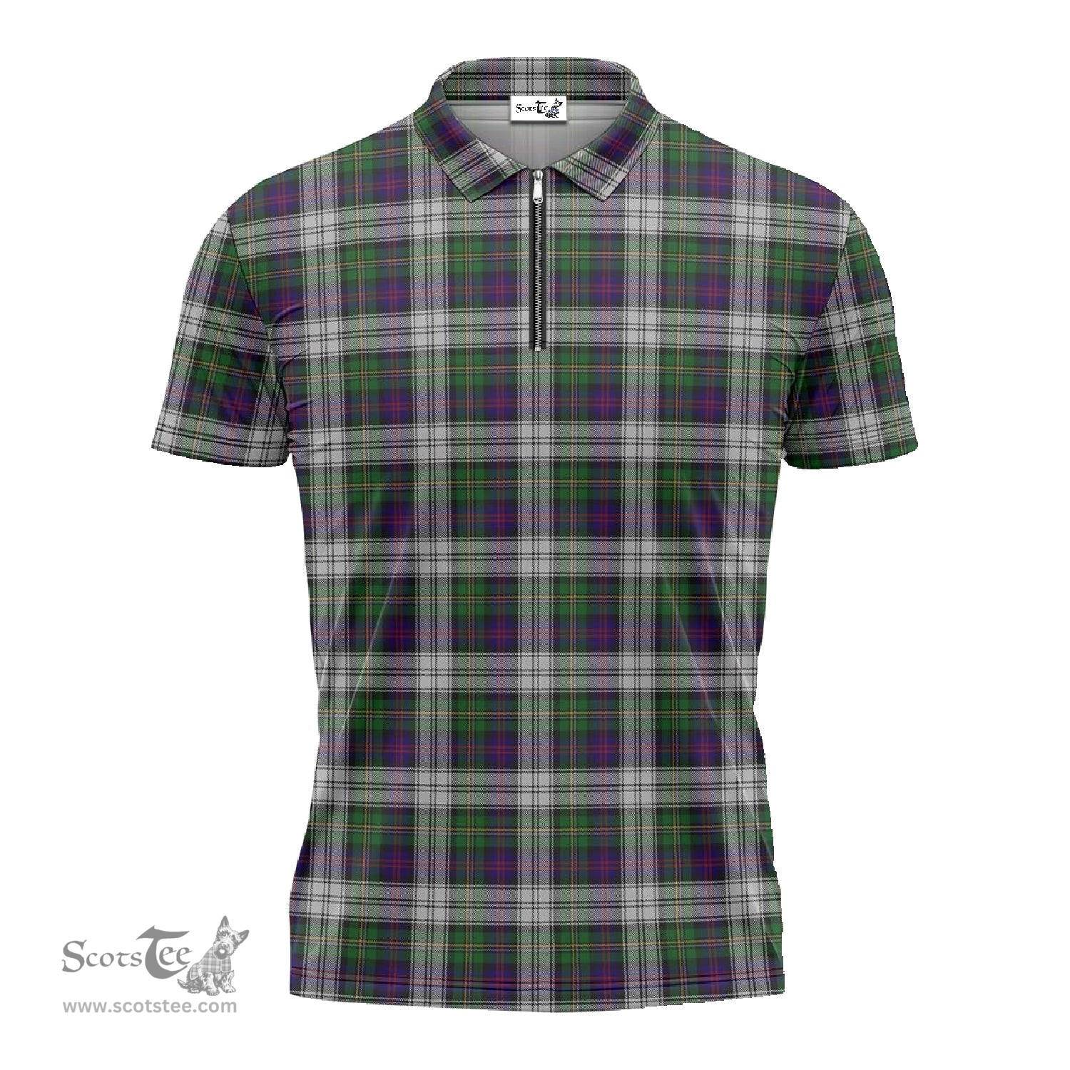 ScotsTee Shop Scottish MacCallum Dress Clan Tartan Zipper Polo Shirt