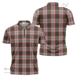 ScotsTee Shop Scottish Lindsay Dress Red Clan Tartan Zipper Polo Shirt