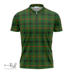 ScotsTee Shop Scottish Kincaid Modern Clan Tartan Zipper Polo Shirt