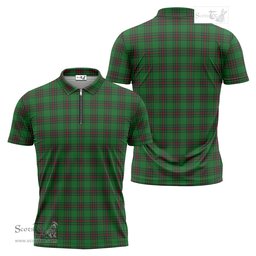 ScotsTee Shop Scottish Lundin Clan Tartan Zipper Polo Shirt
