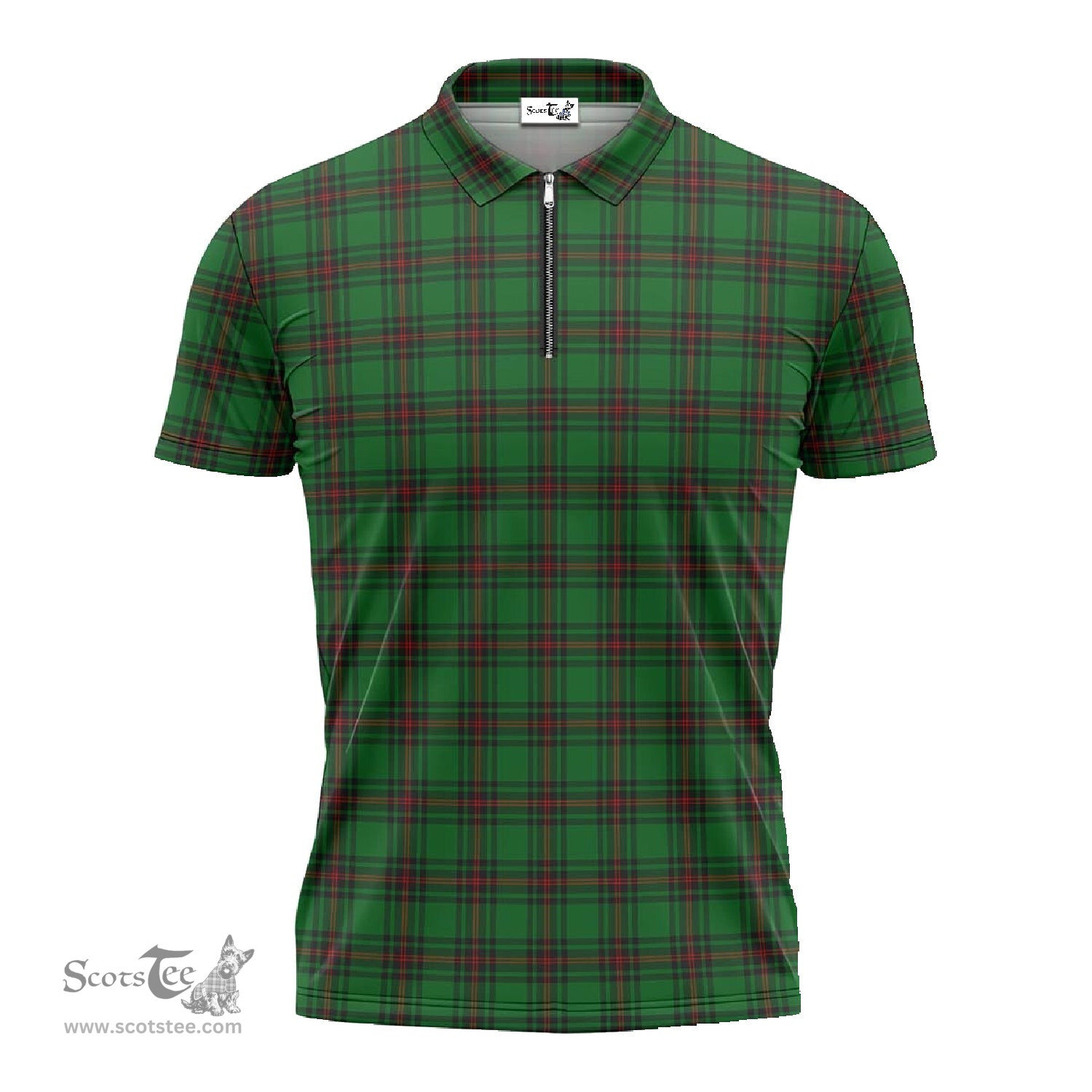 ScotsTee Shop Scottish Lundin Clan Tartan Zipper Polo Shirt
