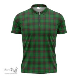 ScotsTee Shop Scottish Lundin Clan Tartan Zipper Polo Shirt
