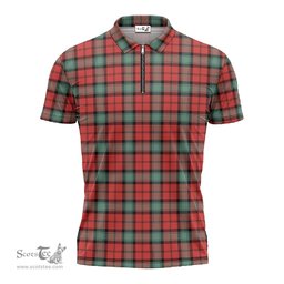 ScotsTee Shop Scottish Kerr Ancient Clan Tartan Zipper Polo Shirt