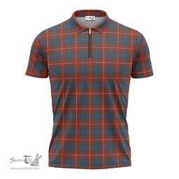 ScotsTee Shop Scottish Fraser Ancient Clan Tartan Zipper Polo Shirt
