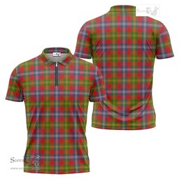 ScotsTee Shop Scottish Forrester Clan Tartan Zipper Polo Shirt