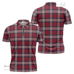 ScotsTee Shop Scottish MacDonald Dress Irish Clan Tartan Zipper Polo Shirt