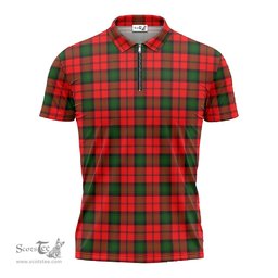 ScotsTee Shop Scottish Kerr Modern Clan Tartan Zipper Polo Shirt