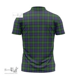 ScotsTee Shop Scottish Gordon Clan Tartan Zipper Polo Shirt