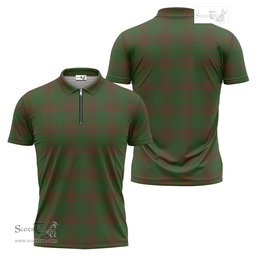 ScotsTee Shop Scottish MacAlister of Glenbarr Hunting Clan Tartan Zipper Polo Shirt
