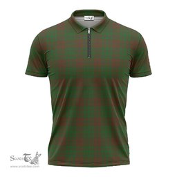 ScotsTee Shop Scottish MacAlister of Glenbarr Hunting Clan Tartan Zipper Polo Shirt