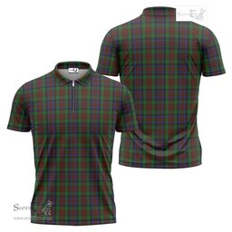 ScotsTee Shop Scottish MacDuff Hunting Clan Tartan Zipper Polo Shirt