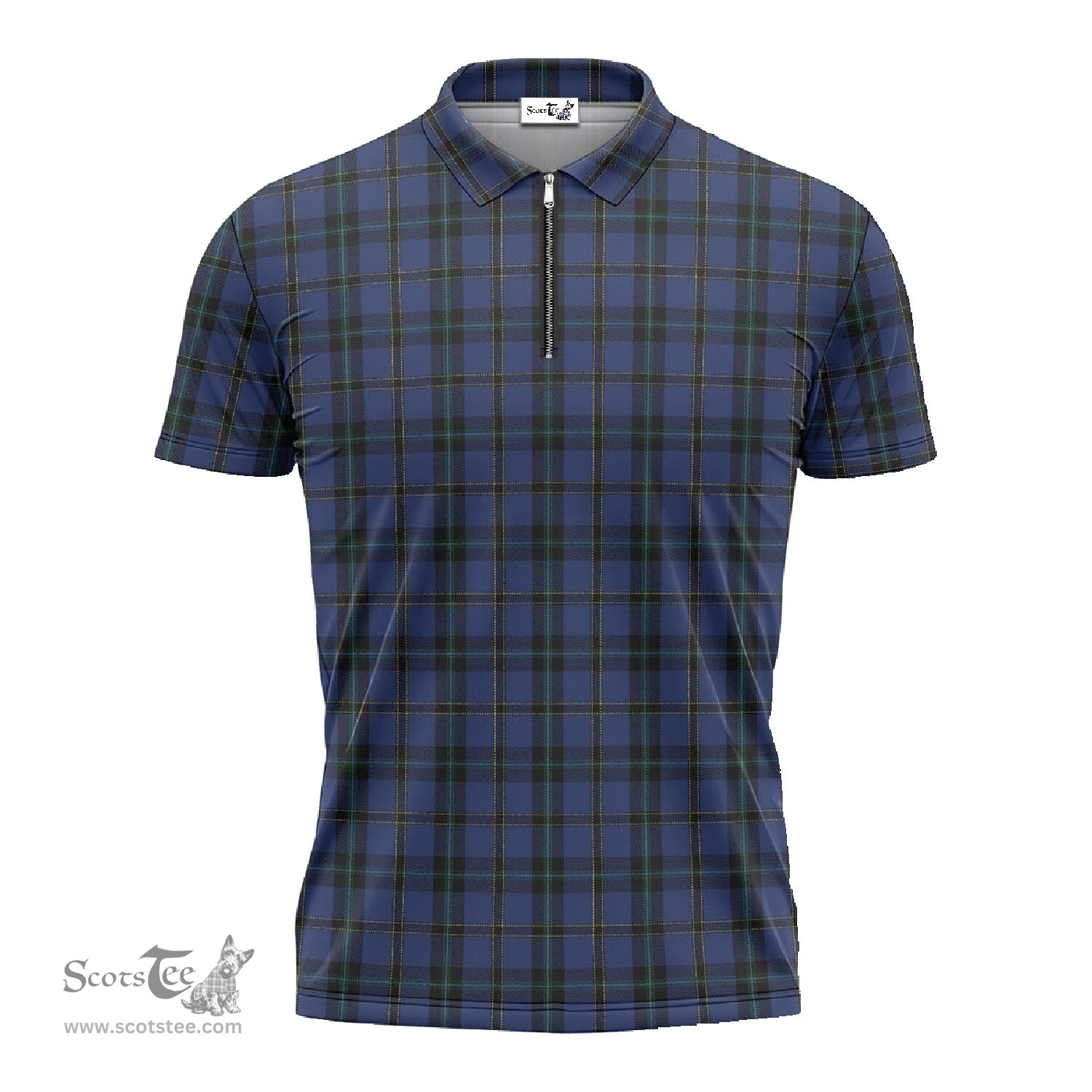 ScotsTee Shop Scottish Hope (Vere-Weir) Clan Tartan Zipper Polo Shirt
