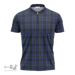 ScotsTee Shop Scottish Hope (Vere-Weir) Clan Tartan Zipper Polo Shirt