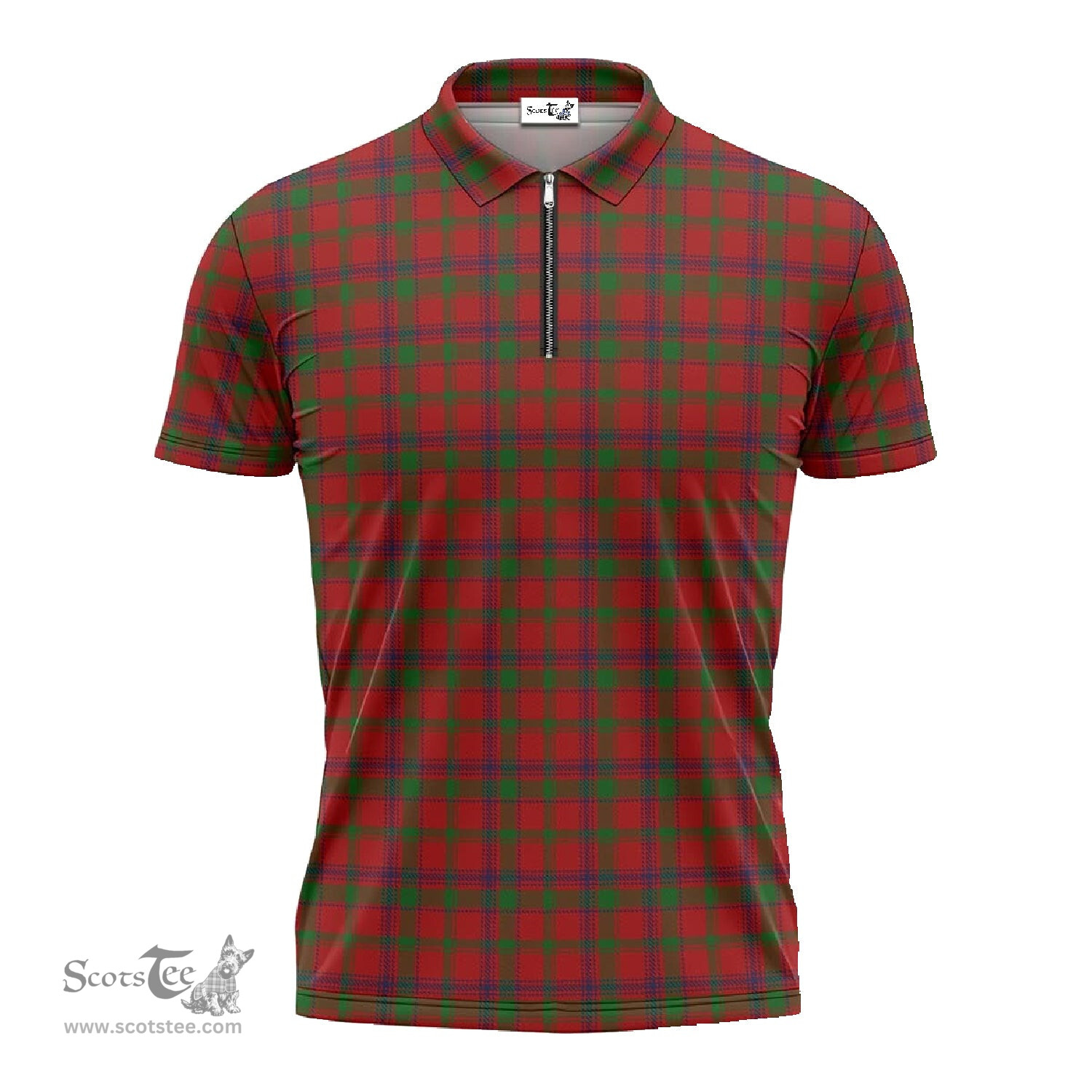 ScotsTee Shop Scottish MacColl Clan Tartan Zipper Polo Shirt