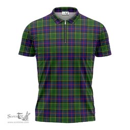 ScotsTee Shop Scottish Forsyth Modern Clan Tartan Zipper Polo Shirt