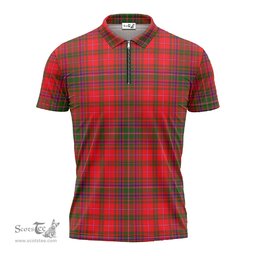 ScotsTee Shop Scottish MacDougall Modern Clan Tartan Zipper Polo Shirt
