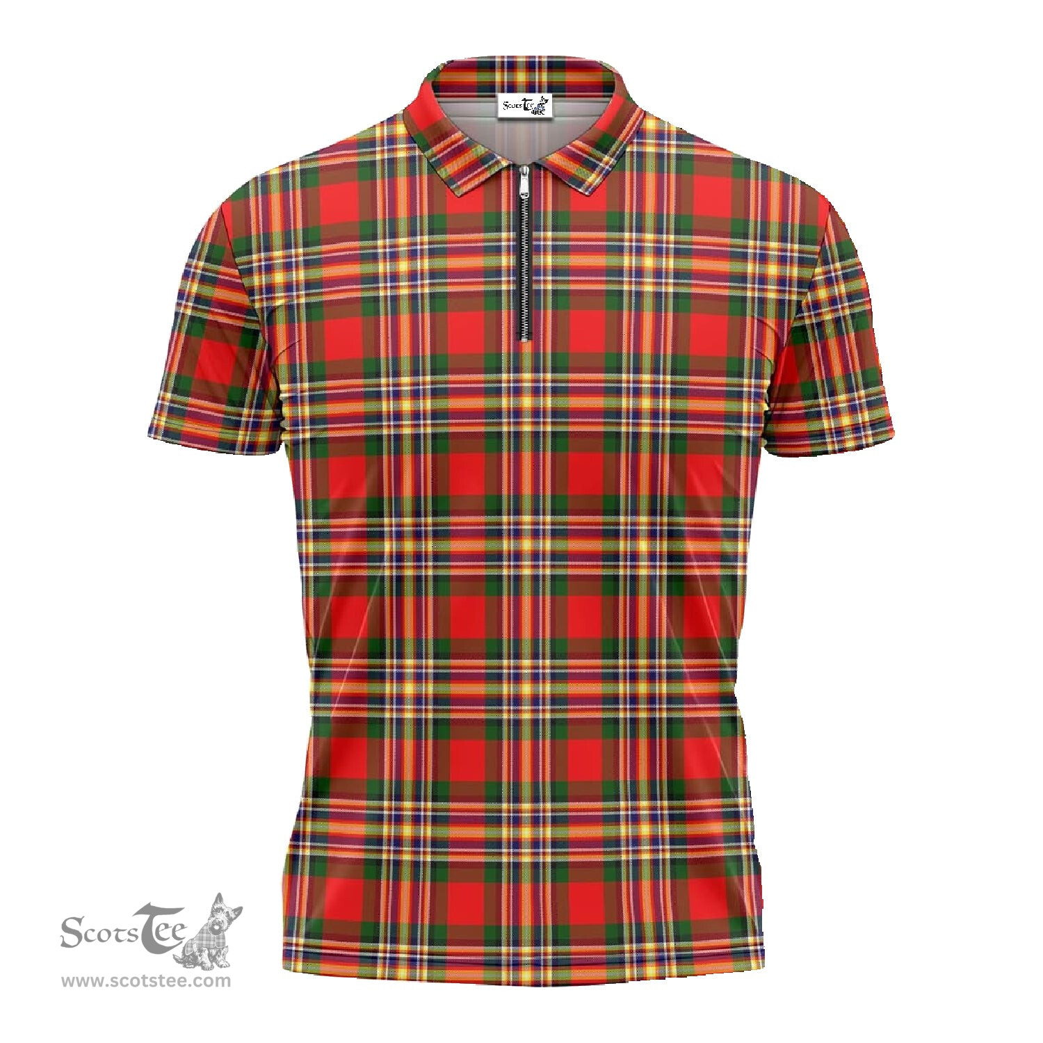 ScotsTee Shop Scottish MacGill Modern Clan Tartan Zipper Polo Shirt