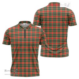 ScotsTee Shop Scottish MacLachlan Hunting Modern Clan Tartan Zipper Polo Shirt