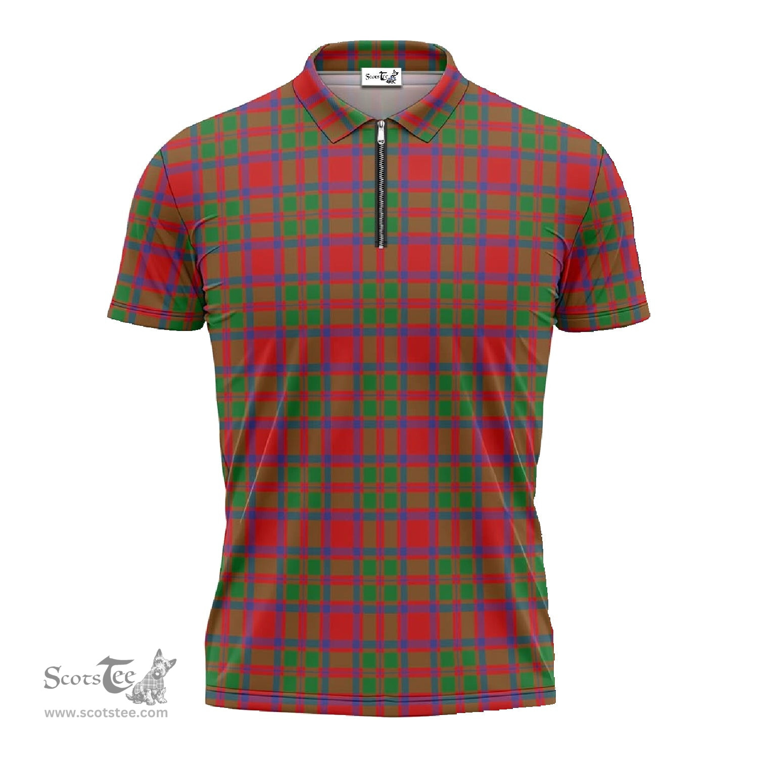 ScotsTee Shop Scottish MacIntosh Modern Clan Tartan Zipper Polo Shirt