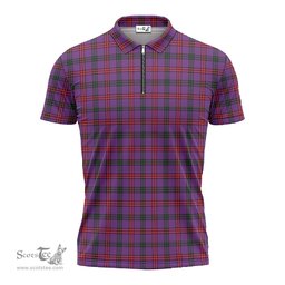 ScotsTee Shop Scottish Montgomery Modern Clan Tartan Zipper Polo Shirt