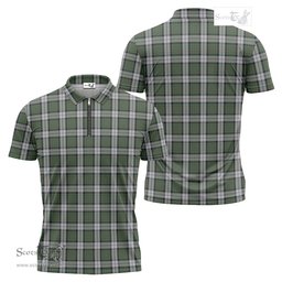 ScotsTee Shop Scottish MacLaren Dress Clan Tartan Zipper Polo Shirt