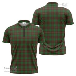 ScotsTee Shop Scottish MacFie Hunting Clan Tartan Zipper Polo Shirt