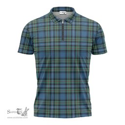 ScotsTee Shop Scottish Robertson Hunting Ancient Clan Tartan Zipper Polo Shirt