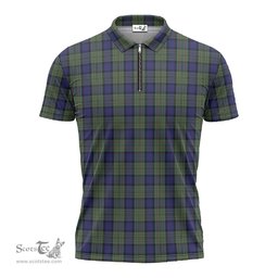 ScotsTee Shop Scottish MacLaren Clan Tartan Zipper Polo Shirt