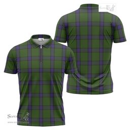 ScotsTee Shop Scottish MacWilliam Hunting Clan Tartan Zipper Polo Shirt
