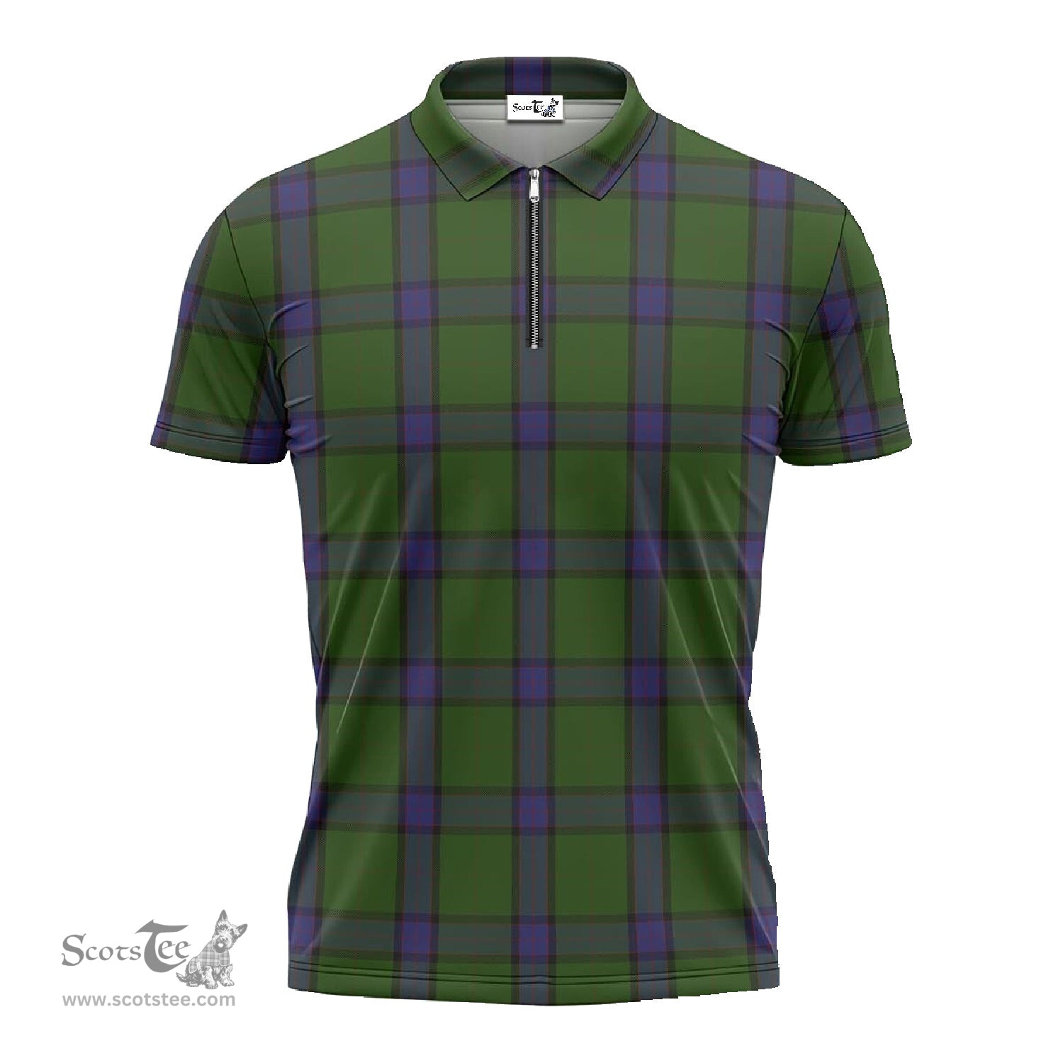 ScotsTee Shop Scottish MacWilliam Hunting Clan Tartan Zipper Polo Shirt