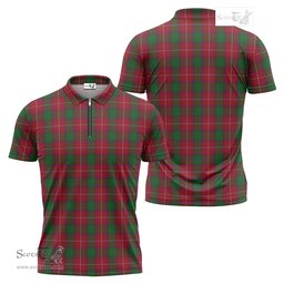 ScotsTee Shop Scottish Rattray Clan Tartan Zipper Polo Shirt