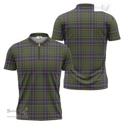 ScotsTee Shop Scottish MacMillan Hunting Modern Clan Tartan Zipper Polo Shirt