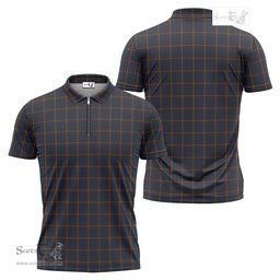 ScotsTee Shop Scottish MacLaine of Lochbuie Hunting Clan Tartan Zipper Polo Shirt