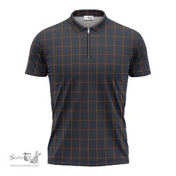 ScotsTee Shop Scottish MacLaine of Lochbuie Hunting Clan Tartan Zipper Polo Shirt