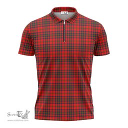 ScotsTee Shop Scottish Matheson Modern Clan Tartan Zipper Polo Shirt