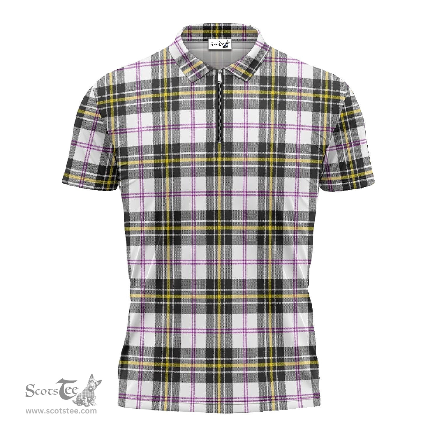ScotsTee Shop Scottish MacPherson Dress Modern Clan Tartan Zipper Polo Shirt