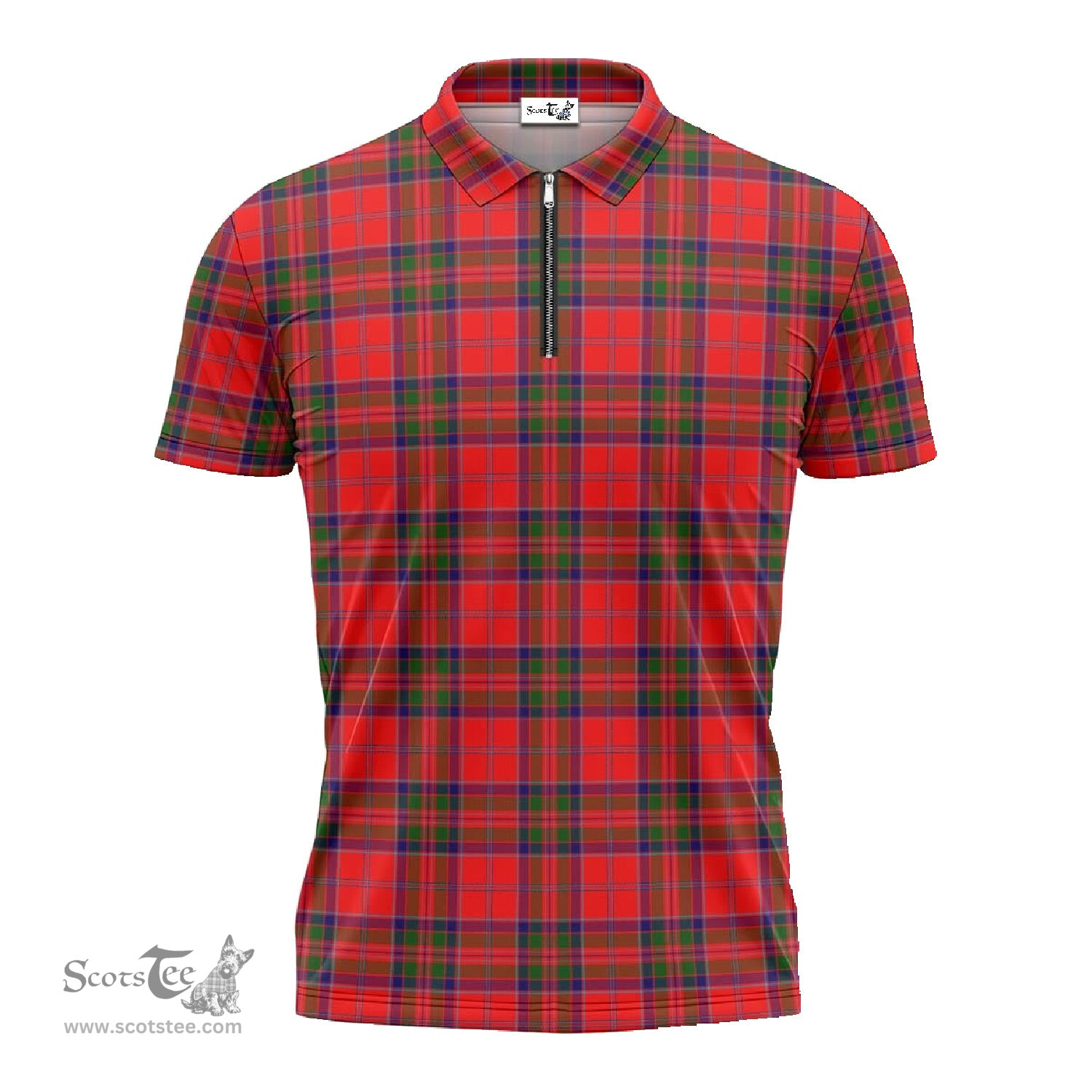 ScotsTee Shop Scottish MacGillivray Modern Clan Tartan Zipper Polo Shirt
