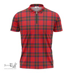 ScotsTee Shop Scottish MacGillivray Modern Clan Tartan Zipper Polo Shirt