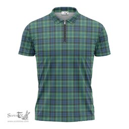 ScotsTee Shop Scottish MacNeil of Colonsay Ancient Clan Tartan Zipper Polo Shirt