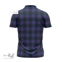 ScotsTee Shop Scottish MacKay Blue Modern Clan Tartan Zipper Polo Shirt