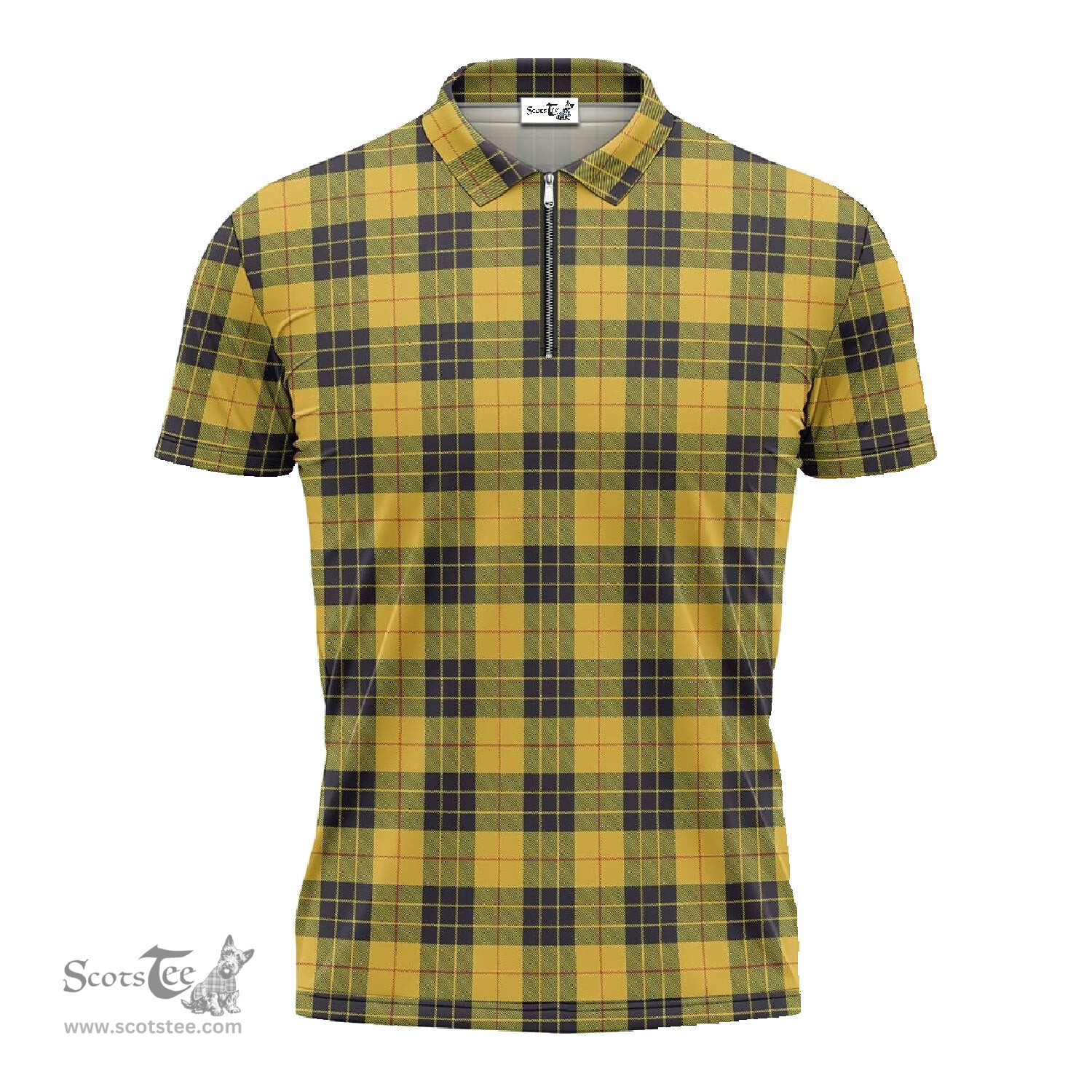 ScotsTee Shop Scottish MacLeod of Lewis Ancient Clan Tartan Zipper Polo Shirt