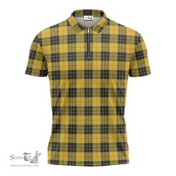 ScotsTee Shop Scottish MacLeod of Lewis Ancient Clan Tartan Zipper Polo Shirt