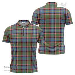 ScotsTee Shop Scottish Norvel Clan Tartan Zipper Polo Shirt