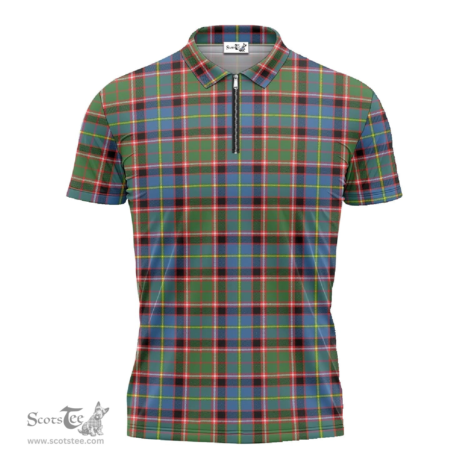 ScotsTee Shop Scottish Norvel Clan Tartan Zipper Polo Shirt