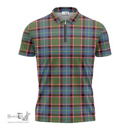 ScotsTee Shop Scottish Norvel Clan Tartan Zipper Polo Shirt