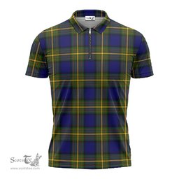 ScotsTee Shop Scottish Muir Clan Tartan Zipper Polo Shirt