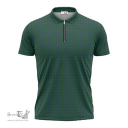 ScotsTee Shop Scottish Montgomery Clan Tartan Zipper Polo Shirt