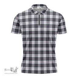 ScotsTee Shop Scottish MacRae Dress Modern Clan Tartan Zipper Polo Shirt