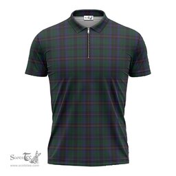 ScotsTee Shop Scottish Phillips of Wales Clan Tartan Zipper Polo Shirt
