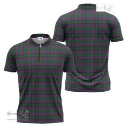 ScotsTee Shop Scottish MacLachlan Hunting Clan Tartan Zipper Polo Shirt